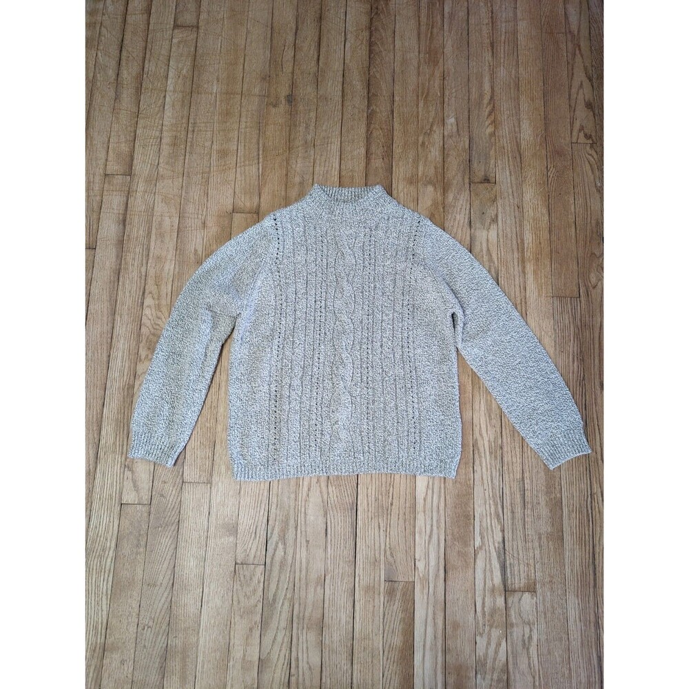 Woman's Carol Rose Mock Neck Long Sleeve Large Tan Sweater